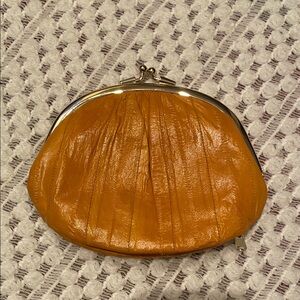 Latico Leather Kiss-Lock Coin Purse in Mustard